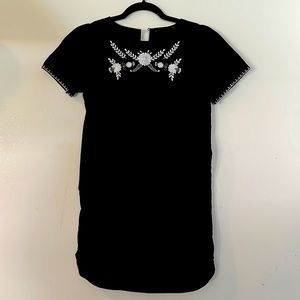 Embroidered flowers cottagecore dress